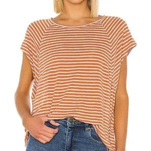Free People Halo Striped Tee in orange Size XS